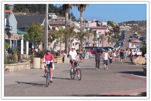 Bike riding on the Avila Beach Promenade